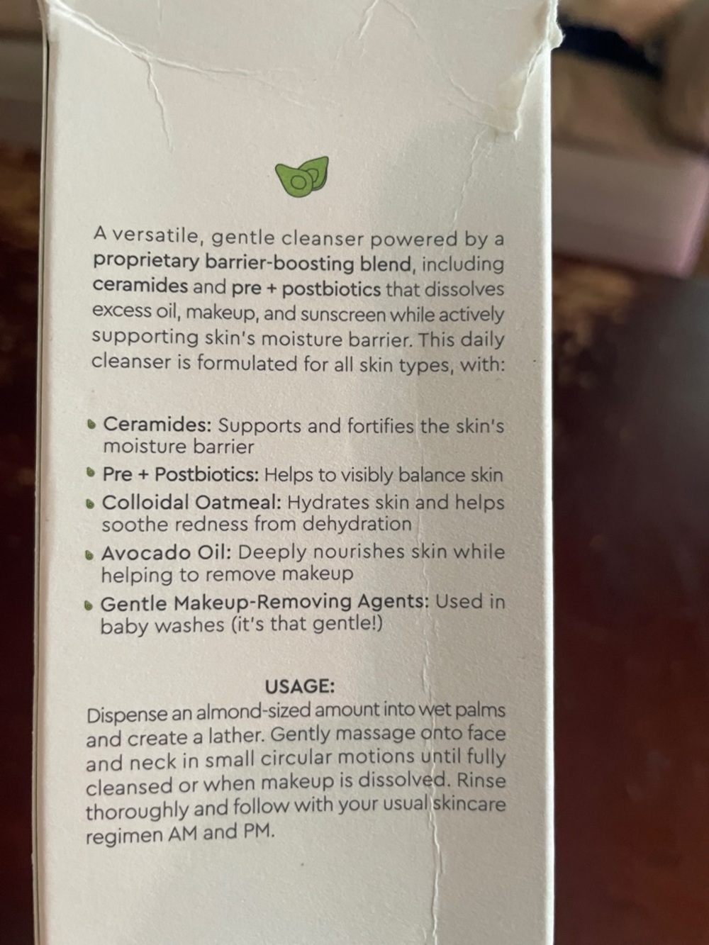 Glow Recipe Avocado Moisture Barrier Cleanser in White and Green Packaging - Picture 2 of 8